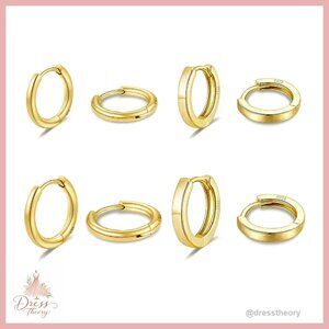 14K Gold Plated Huggie Hoop Earrings Hypoallergenic Women's Jewelry